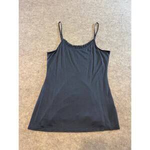 The Limited Raw Edge Chiffon Trim Gray Camisole Tank Top Size Medium